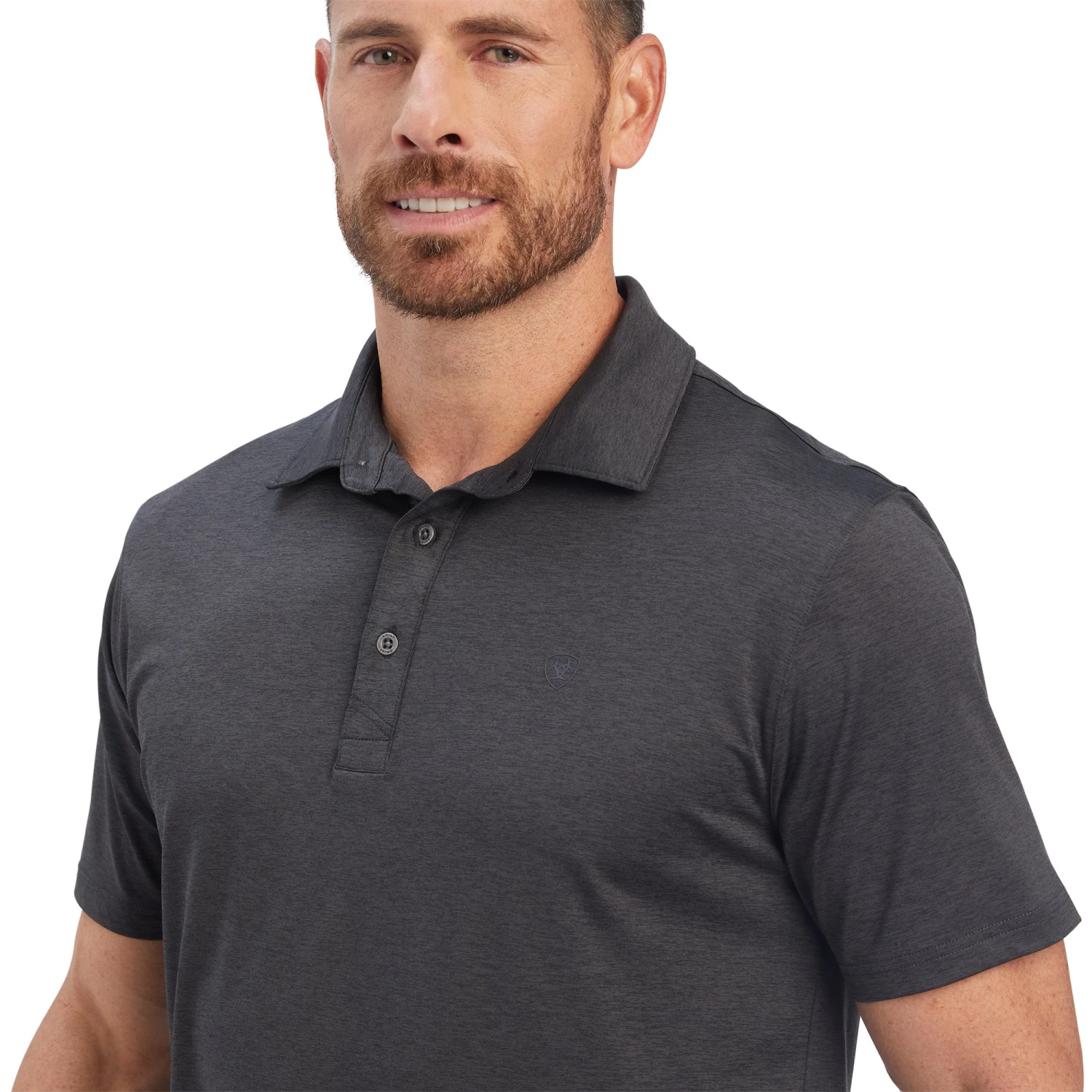 Ariat Men's Charger 2.0 Charcoal Fitted Polo Shirt 10039548 4 Ariat Men's Charger 2.0 Charcoal Fitted Polo Shirt 10039548 - Image 2