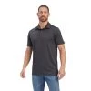 Ariat Men's Charger 2.0 Charcoal Fitted Polo Shirt 10039548 1 Ariat Men's Charger 2.0 Charcoal Fitted Polo Shirt 10039548 -ARIAT Cowboy Gear S22 MNS WEST 10039548 front