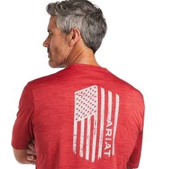 Ariat Men's Charger Vertical Flag Scooter Red T-Shirt 10039552 -ARIAT Cowboy Gear S22 MNS WEST 10039552 detail01