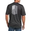 Ariat® Men's Charger Vertical Flag Charcoal Short Sleeve Tee 10039553 1 Ariat® Men's Charger Vertical Flag Charcoal Short Sleeve Tee 10039553 -ARIAT Cowboy Gear S22 MNS WEST 10039553 back