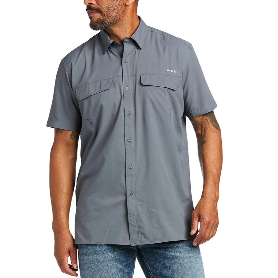 Ariat® Men's VentTEK Outbound Fitted Grey Button Down Shirt 10039577 3 Ariat® Men's VentTEK Outbound Fitted Grey Button Down Shirt 10039577