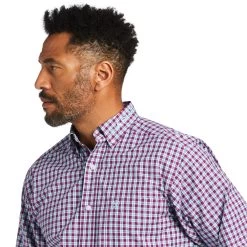 Ariat® Men's Team Tundra Imperial Violet Long Sleeve Shirt 10039659 -ARIAT Cowboy Gear S22 MNS WEST 10039659 detail02