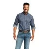 Ariat® Men's Wrinkle Free DOV Blue Nights Fitted Shirt 10039689 -ARIAT Cowboy Gear S22 MNS WEST 10039689 front