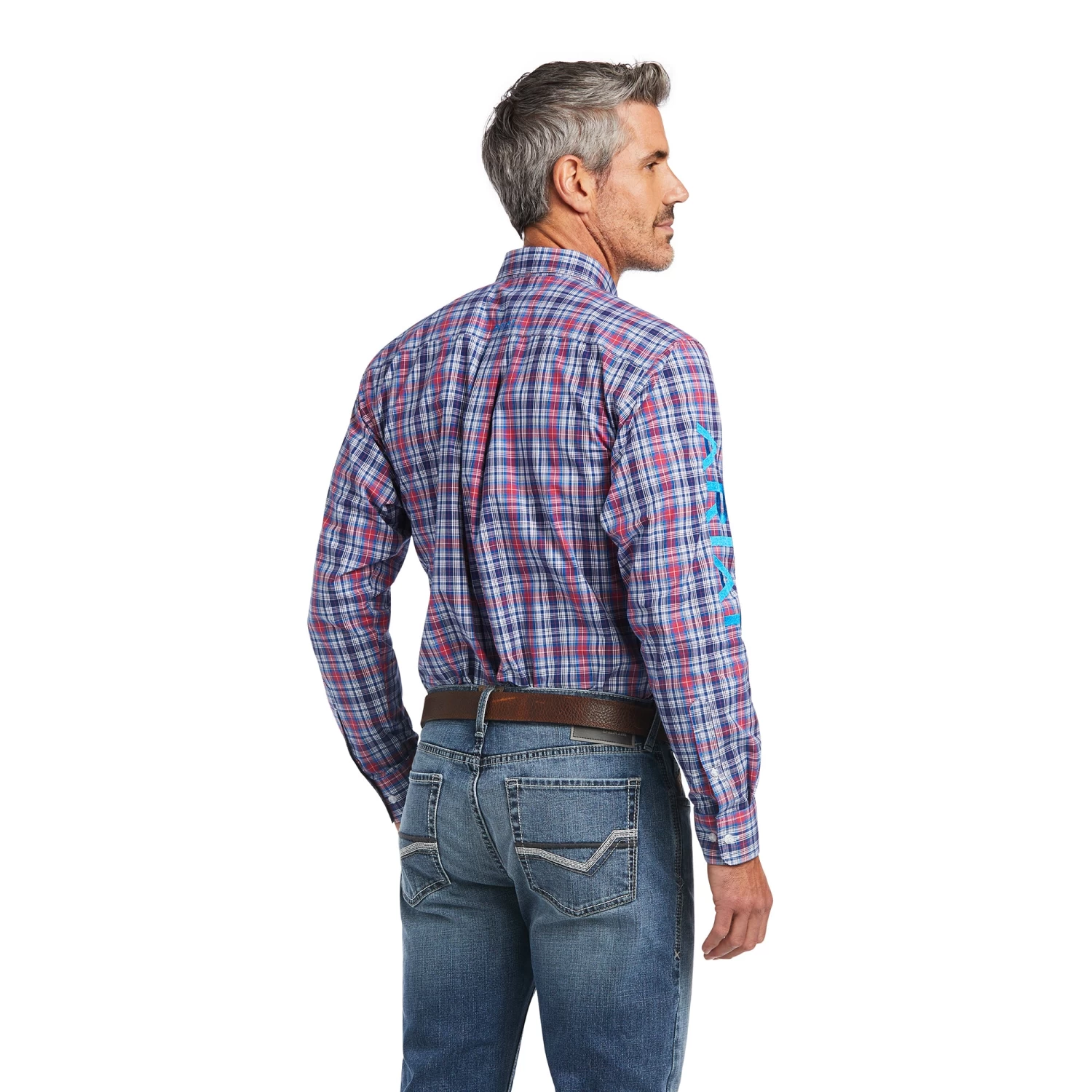 Ariat Men's Pro Team Brandon Fitted Long Sleeve Blue Depths Shirt 10039728 4 Ariat Men's Pro Team Brandon Fitted Long Sleeve Blue Depths Shirt 10039728 - Image 2