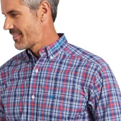 Ariat Men's Pro Team Brandon Fitted Long Sleeve Blue Depths Shirt 10039728 8 Ariat Men's Pro Team Brandon Fitted Long Sleeve Blue Depths Shirt 10039728 -ARIAT Cowboy Gear S22 MNS WEST 10039728 detail01