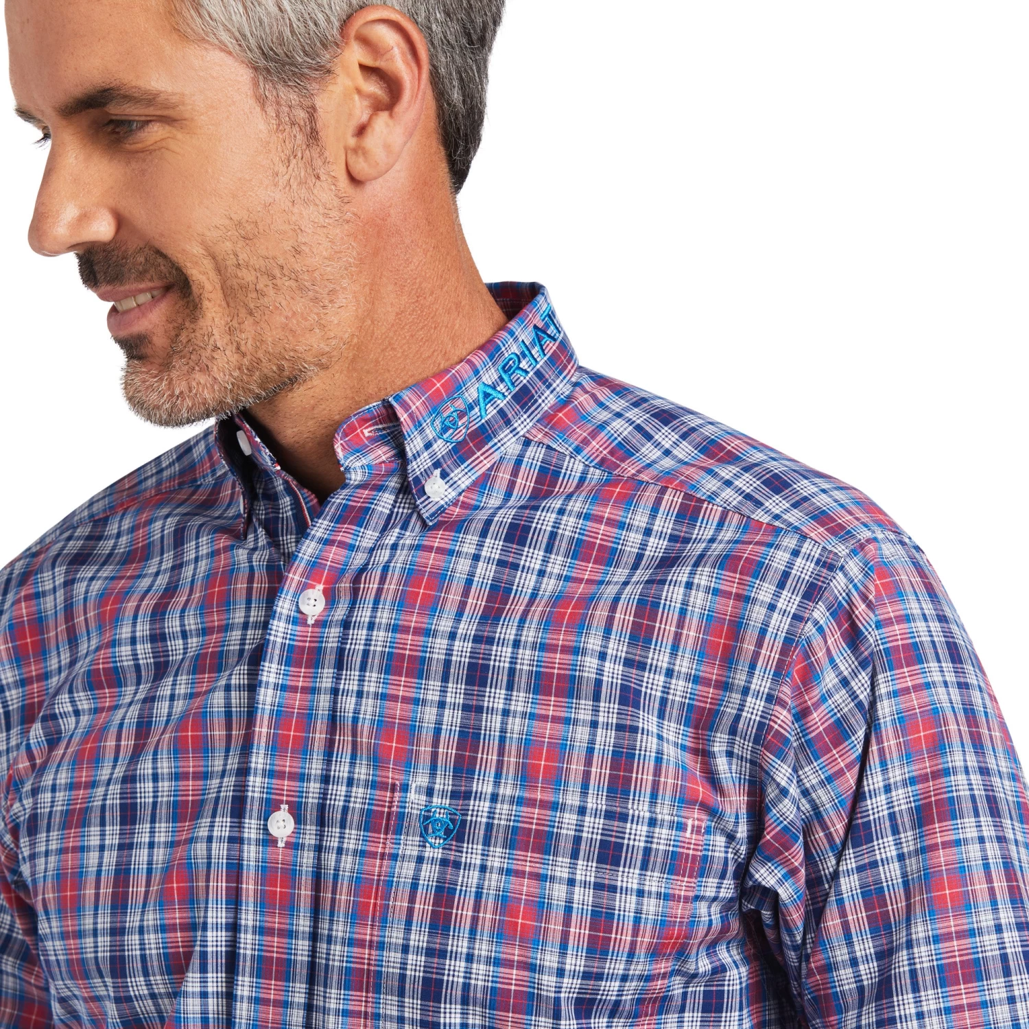 Ariat Men's Pro Team Brandon Fitted Long Sleeve Blue Depths Shirt 10039728 5 Ariat Men's Pro Team Brandon Fitted Long Sleeve Blue Depths Shirt 10039728 - Image 3