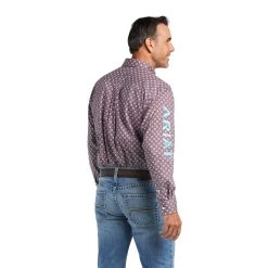 Ariat® Men's Team Paxton Stretch Fitted Button Down 10039729 -ARIAT Cowboy Gear S22 MNS WEST 10039729 back