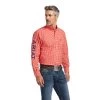 Ariat® Men's Long Sleeve Orange Classic Fit Button Down 10039732 -ARIAT Cowboy Gear S22 MNS WEST 10039732 front
