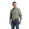 Ariat Men's Teo Stretch Ancient Moss Classic Button Down Shirt 10039765 -ARIAT Cowboy Gear S22 MNS WEST 10039765 front