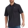 Ariat Men's Ambition Black Polo Short Sleeve Shirt 10039799 -ARIAT Cowboy Gear S22 MNS WEST 10039799 front