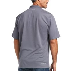 Ariat® Men's Ambition Carbon Zero Short Sleeve Polo Shirt 10039801 -ARIAT Cowboy Gear S22 MNS WEST 10039801 back