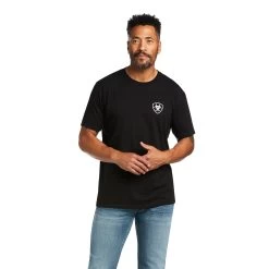 Ariat® Men's Short Sleeve Woodlands Black T-Shirt 10039922 -ARIAT Cowboy Gear S22 MNS WEST 10039922 front