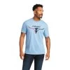 Ariat® Men's Bred In The USA Light Blue Short Sleeve T-Shirt 10039927 2 Ariat® Men's Bred In The USA Light Blue Short Sleeve T-Shirt 10039927 -ARIAT Cowboy Gear S22 MNS WEST 10039927 front