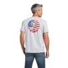 Ariat® Men's Short Sleeve Heather Grey Flag Circle T-Shirt 10039929 2 Ariat® Men's Short Sleeve Heather Grey Flag Circle T-Shirt 10039929 -ARIAT Cowboy Gear S22 MNS WEST 10039929 back