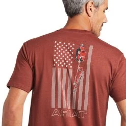 Ariat® Men's Farm Rust Heather Short Sleeve T-Shirt 10039931 -ARIAT Cowboy Gear S22 MNS WEST 10039931 detail01
