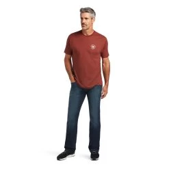Ariat® Men's Farm Rust Heather Short Sleeve T-Shirt 10039931 -ARIAT Cowboy Gear S22 MNS WEST 10039931 full