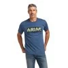 Ariat® Men's Short Sleeve Hibiscus Blue T-Shirt 10039934 -ARIAT Cowboy Gear S22 MNS WEST 10039934 front