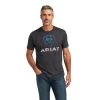 Ariat® Men's Blends Charcoal Heather Short Sleeve T-Shirt 10040126 2 Ariat® Men's Blends Charcoal Heather Short Sleeve T-Shirt 10040126 -ARIAT Cowboy Gear S22 MNS WEST 10040126 front