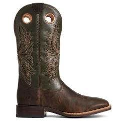 Ariat® Men's Toughy VentTek 360° Herd Brown/Leaf Green Boots 10040239 -ARIAT Cowboy Gear S22 MNS WEST 10040239 side