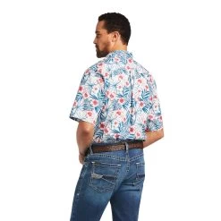 Ariat® Men's Fateh White Classic Fit Button Down Shirt 10040561 -ARIAT Cowboy Gear S22 MNS WEST 10040561 back