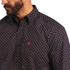 Ariat Men's Major Black Patterned Buttoned Down Shirt 10040771 -ARIAT Cowboy Gear S22 MNS WEST 10040771 detail01