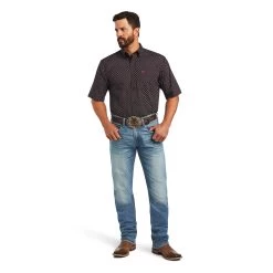 Ariat Men's Major Black Patterned Buttoned Down Shirt 10040771 -ARIAT Cowboy Gear S22 MNS WEST 10040771 full