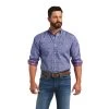 Ariat® Men's Wrinkle Free Slater Venus Blue Button Down Shirt 10040781 -ARIAT Cowboy Gear S22 MNS WEST 10040781 front