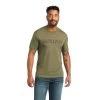 Ariat® Men's Barbed Wire Military Heather Green T-Shirt 10040863 -ARIAT Cowboy Gear S22 MNS WEST 10040863 front