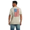 Ariat® Men's Woodgrain Flag Graphic Khaki Heather T-Shirt 10040864 -ARIAT Cowboy Gear S22 MNS WEST 10040864 back
