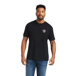 Ariat® Men's Black Buckle Flag Graphic Short Sleeve T-Shirt 10040872 -ARIAT Cowboy Gear S22 MNS WEST 10040872 front