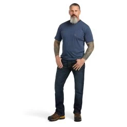Ariat Men's Rebar Cotton Strong American Outdoors Navy Heather Shirt 10039146 9 Ariat Men's Rebar Cotton Strong American Outdoors Navy Heather Shirt 10039146 -ARIAT Cowboy Gear S22 MNS WORK 10039146 full