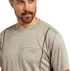 Ariat® Men's Rebar Evolution Athletic Tan Brindle Fit T-Shirt 10039172 -ARIAT Cowboy Gear S22 MNS WORK 10039172 detail01