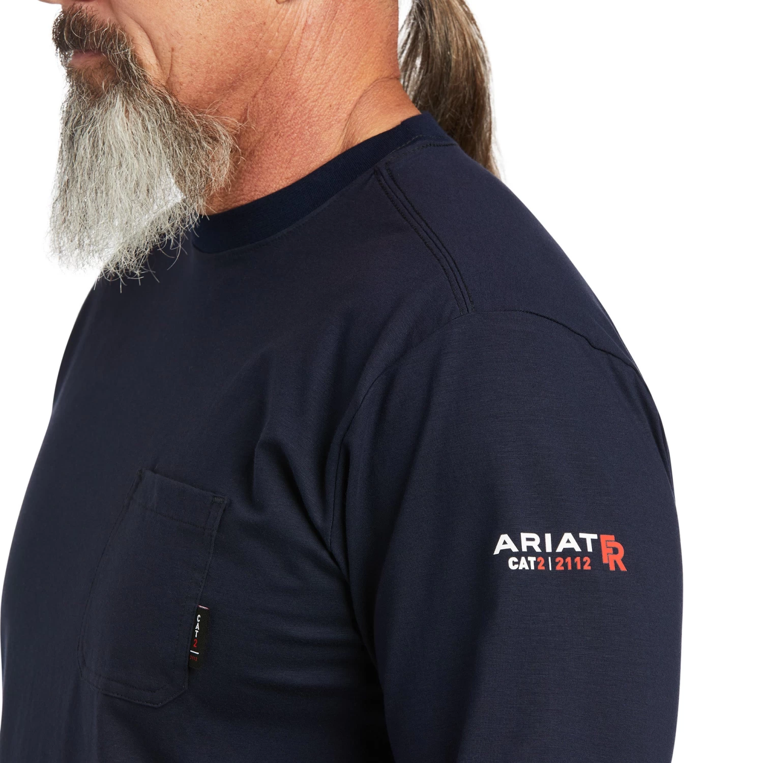 Ariat® Men's FR Stretch Logo Navy USA T-Shirt 10039294 5 Ariat® Men's FR Stretch Logo Navy USA T-Shirt 10039294 - Image 3