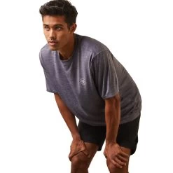 Ariat® Men's Charger Vertical Flag Graystone Graphic T-Shirt 10043340 -ARIAT Cowboy Gear S23 MNS WEST 10043340 detail02