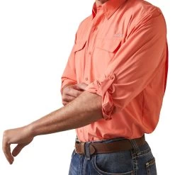 Ariat® Men's VentTEK™ Outbound Peach Echo Button Down Shirt 10043423 -ARIAT Cowboy Gear S23 MNS WEST 10043423 detail01
