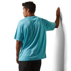 Ariat® Men's Charger Basic Peacock Blue T-Shirt 10043461 -ARIAT Cowboy Gear S23 MNS WEST 10043461 back