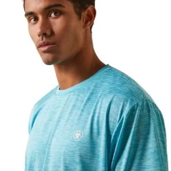 Ariat® Men's Charger Basic Peacock Blue T-Shirt 10043461 -ARIAT Cowboy Gear S23 MNS WEST 10043461 detail01