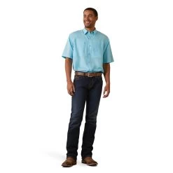 Ariat® Men's VentTEK™ Cenote Aqua Button Down Shirt 10043511 -ARIAT Cowboy Gear S23 MNS WEST 10043511 full