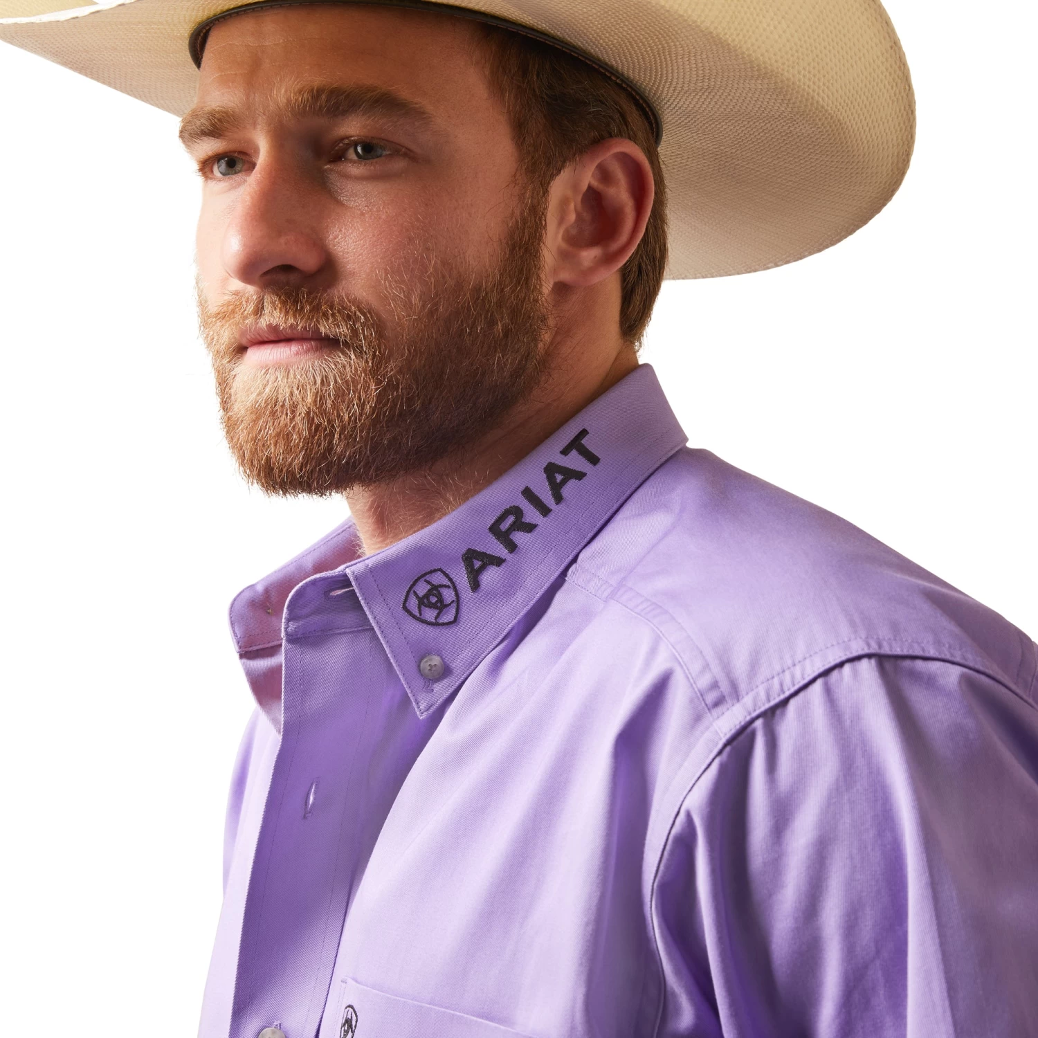 Ariat® Men's Team Logo Twill Violet Tulip Button Down Shirt 10043521 7 Ariat® Men's Team Logo Twill Violet Tulip Button Down Shirt 10043521 - Image 5