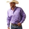 Ariat® Men's Team Logo Twill Violet Tulip Button Down Shirt 10043521 2 Ariat® Men's Team Logo Twill Violet Tulip Button Down Shirt 10043521 -ARIAT Cowboy Gear S23 MNS WEST 10043521 front