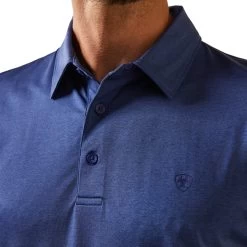 Ariat® Men's Charger 2.0 Cloudburst Blue Polo Shirt 10043572 -ARIAT Cowboy Gear S23 MNS WEST 10043572 detail01