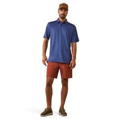 Ariat® Men's Charger 2.0 Cloudburst Blue Polo Shirt 10043572 -ARIAT Cowboy Gear S23 MNS WEST 10043572 full