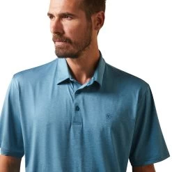 Ariat® Men's Eurasian Teal Charger 2.0 Polo Shirt 10043573 -ARIAT Cowboy Gear S23 MNS WEST 10043573 detail01