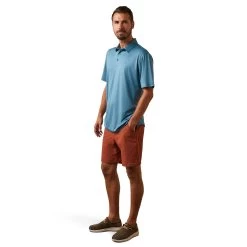 Ariat® Men's Eurasian Teal Charger 2.0 Polo Shirt 10043573 -ARIAT Cowboy Gear S23 MNS WEST 10043573 full