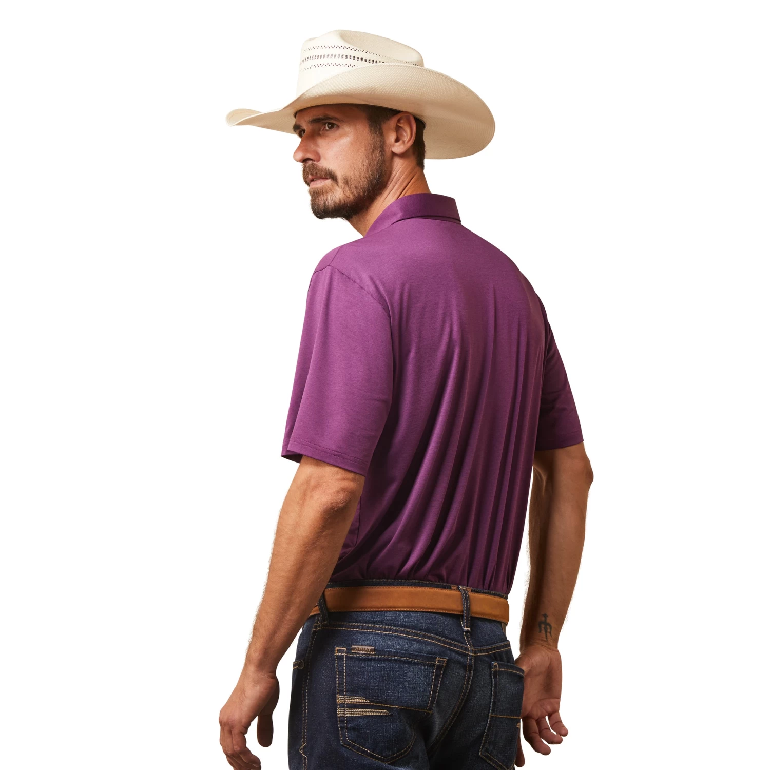 Ariat® Men's Vagabond Purple Charger 2.0 Polo Shirt 10043574 4 Ariat® Men's Vagabond Purple Charger 2.0 Polo Shirt 10043574 - Image 2