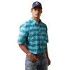 Ariat® Men's Konner Enamel Blue Aztec Print Button Down Shirt 10043638 -ARIAT Cowboy Gear S23 MNS WEST 10043638 front