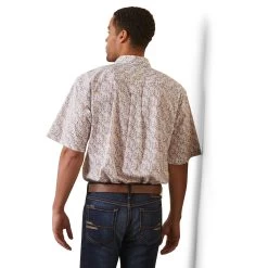 Ariat® Men's Danon Beverage Print White Button Down Shirt 10043760 -ARIAT Cowboy Gear S23 MNS WEST 10043760 back