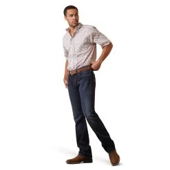 Ariat® Men's Danon Beverage Print White Button Down Shirt 10043760 -ARIAT Cowboy Gear S23 MNS WEST 10043760 full