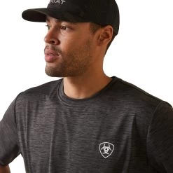 Ariat® Men's Charger Proud Shield Charcoal Heather T-Shirt 10043763 -ARIAT Cowboy Gear S23 MNS WEST 10043763 detail01