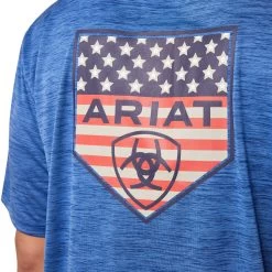 Ariat® Men's Charger Proud Shield Monaco Blue T-Shirt 10043764 11 Ariat® Men's Charger Proud Shield Monaco Blue T-Shirt 10043764 -ARIAT Cowboy Gear S23 MNS WEST 10043764 detail02